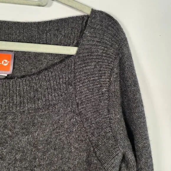 Merrell Merino Wool Sweater Dress M Gray Bubble Sleeve K5381 - Picture 6 of 9
